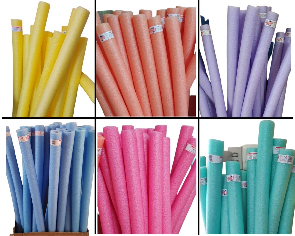 Boias espaguete flutuadoras de piscina em seis cores