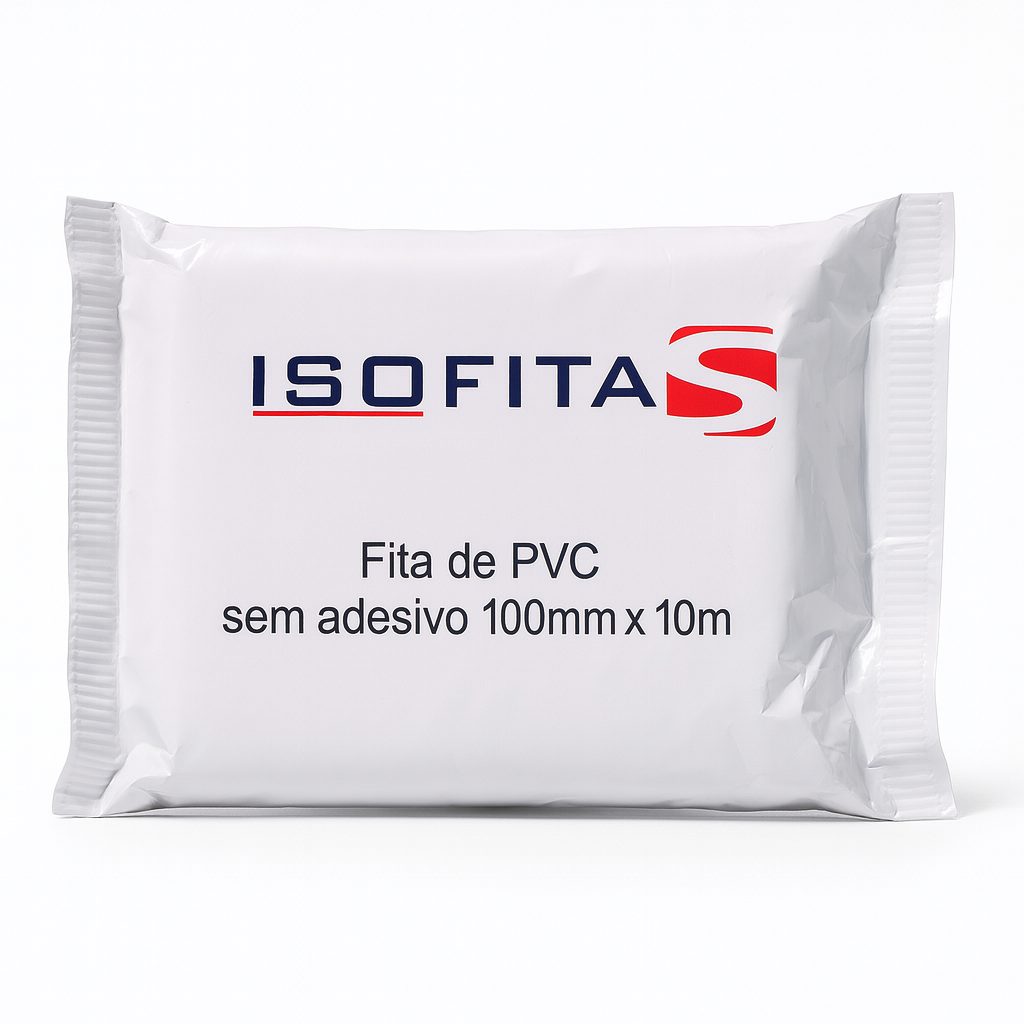 Fita PVC branca sem adesivo 100mm por 10 metros para acabamento de ar-condicionado