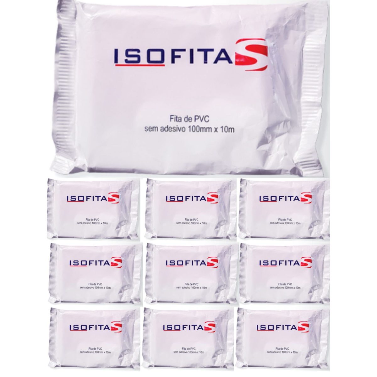 Kit atacado com 10 rolos de fita PVC 100mm x 10m