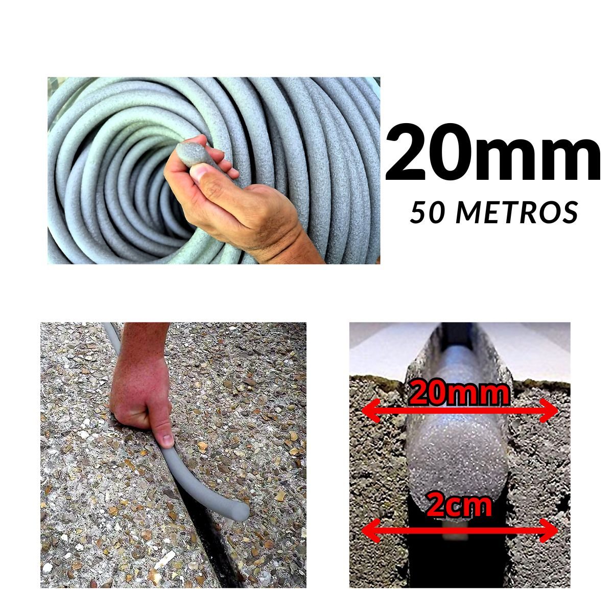 Tarugo de polietileno 20mm em rolo